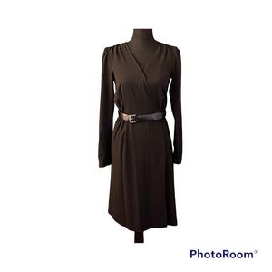Michael Michael Kors black faux wrap belted dress